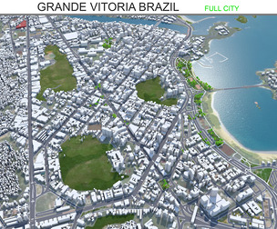 Grande city Vitoria Brazil 3d model 70km