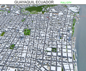 Guayaquil city Ecuador 3d model 40km