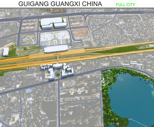 Guigang city Guangxi China 3d model 20km