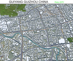 Guiyang city Guizhou China 3d model 60km