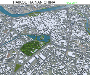 Hai Phong city Vietnam 3d model 30km