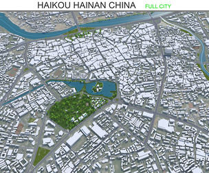 Haikou city Hainan China 3d model 55km