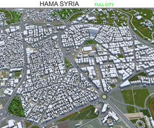 Hama city Syria 3d model 15km