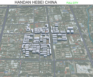 Handan city Hebei China 3d model 30km