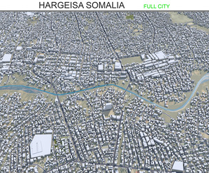 Hargeisa city Somalia 3d model 30km