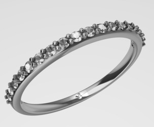 Half eternity Mickey Mouse engraved ring