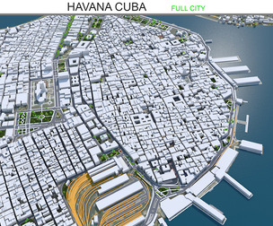 Havana city Cuba 3d model 30km