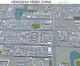 Hengshui city Hebei China 3d model 25km