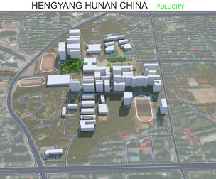 Hengyang city Hunan China 3d model 50km