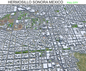 Hermosillo city Sonora Mexico 3d model 25km
