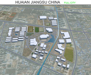 Huaian city Jiangsu China 3d model 50km