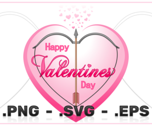 Valentine Bow And Arrow Vector Design