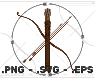 Bow And Quiver Arrow Vector Design