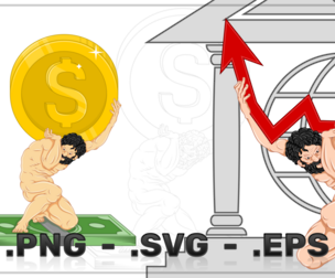 Vector Design Of Atlas Holding The Economy
