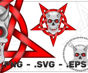 Vector Design Of Skull With Pentagram