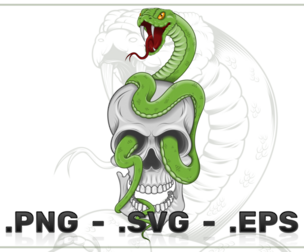 Skull With Snake Vector Design