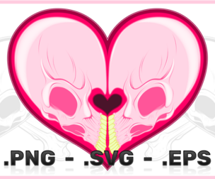 Vector Design Of Skulls In The Shape Of A Heart