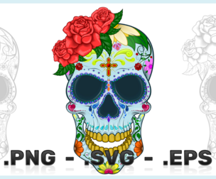 Mexican Day Of The Dead Skull Vector Design