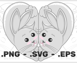 Rabbits In The Shape Of A Heart