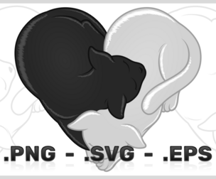 Heart With Sleeping Cats