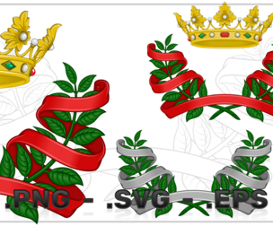 Olive Wreath Vector Design With Ribbon