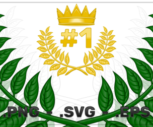 Laurel Wreath With Royal Crown