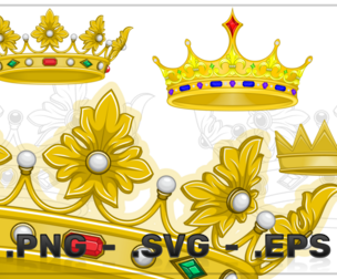 Vector Design Of Golden Crowns