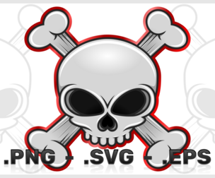 Skull Vector Design In Cartoon Style