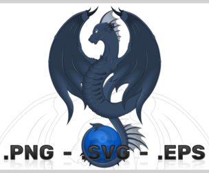 Winged Dragon Vector Design