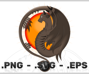 Dragon vector design with YinYang