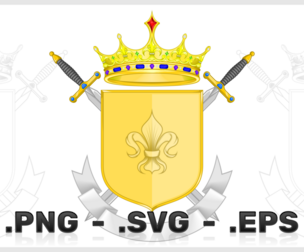 Vector design of medieval coat of arms with swords
