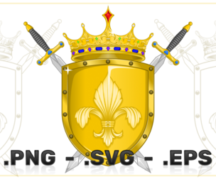 Heraldic Shield Vector Design With Crowns