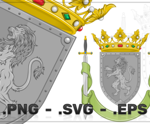 Vector Design Coat Of Arms With Lion