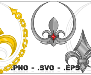 Metallic Fleur De Lis Vector Design