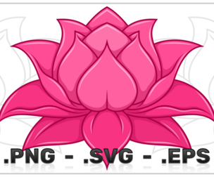 Lotus Flower Vector Design with Unalome