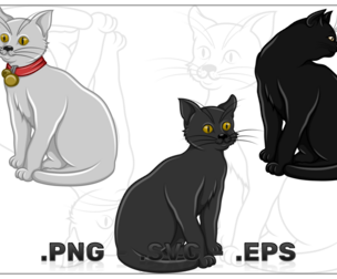 Cartoon Domestic Cat Vector Design