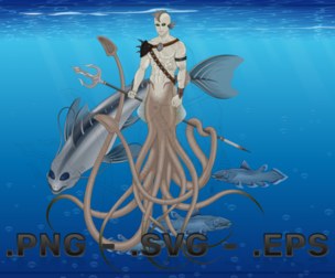Sea Mythological Creature Vector Design