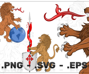 Heraldic lion vector design
