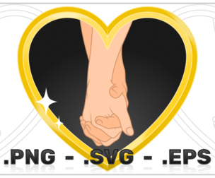 Vector Design Of Two Arms Inside A Heart