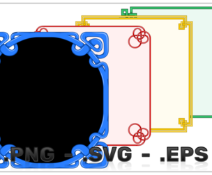 Intertwined Lines Frame Vector Design