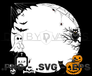 Halloween Themed Photo Frame Vector Design