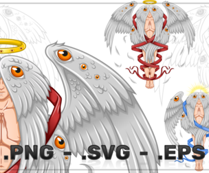 Vector design of praying angel