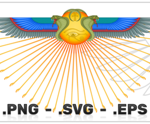 Vector Design Of Winged Sun With Cobra