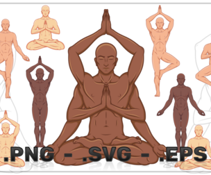 Vector Design Of Men Doing Yoga