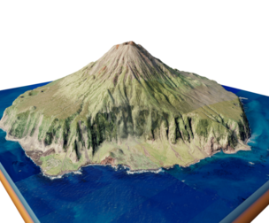 Tristan da Cunha islands 3d Model Terrain