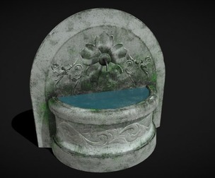 Round Floral Wall Fountain