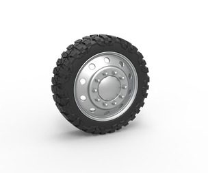 10 Hole front semi wheel for pickup Scale 1:25