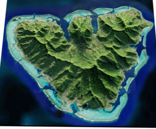Moorea Island 3D Model Volcanic island