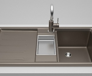 Kitchen sink with tap
