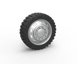 10 Oval Hole front semi wheel for pickup 1:25